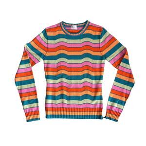 Vintage Cashmere Link Theory Striped Sweater 1990s / Early 2000s, Rare Japanese